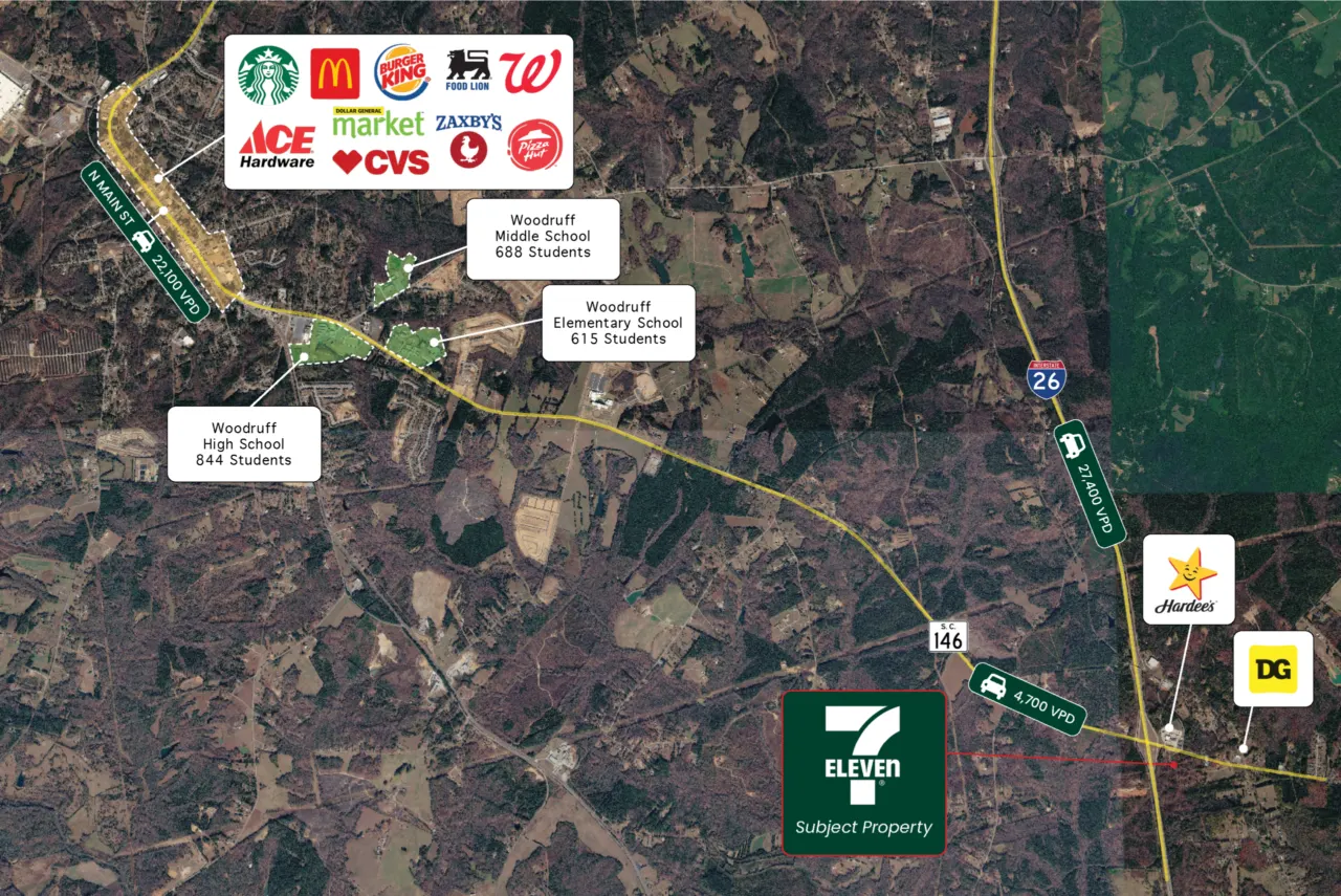 Aerial market map for 7-Eleven