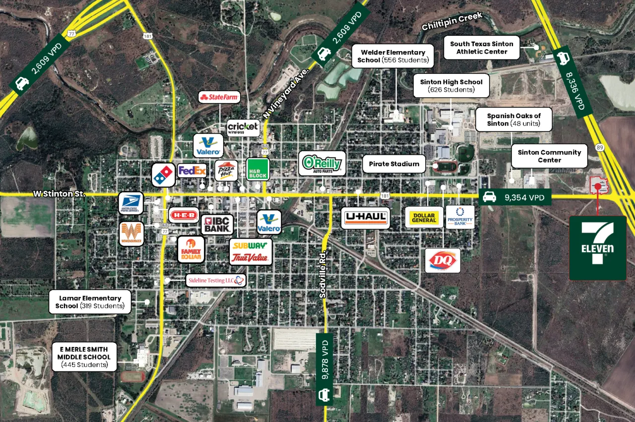 Aerial market map for 7-Eleven