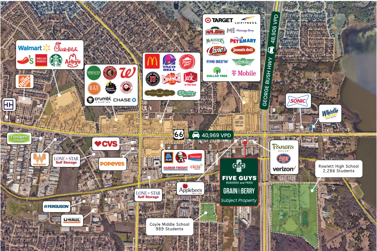 Aerial market map for The Shoppes at Lakeview