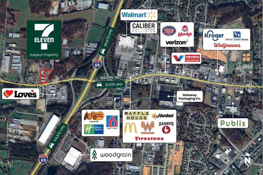 Aerial market map for 7-Eleven