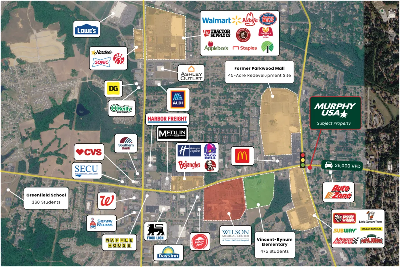 Aerial market map for Murphy USA